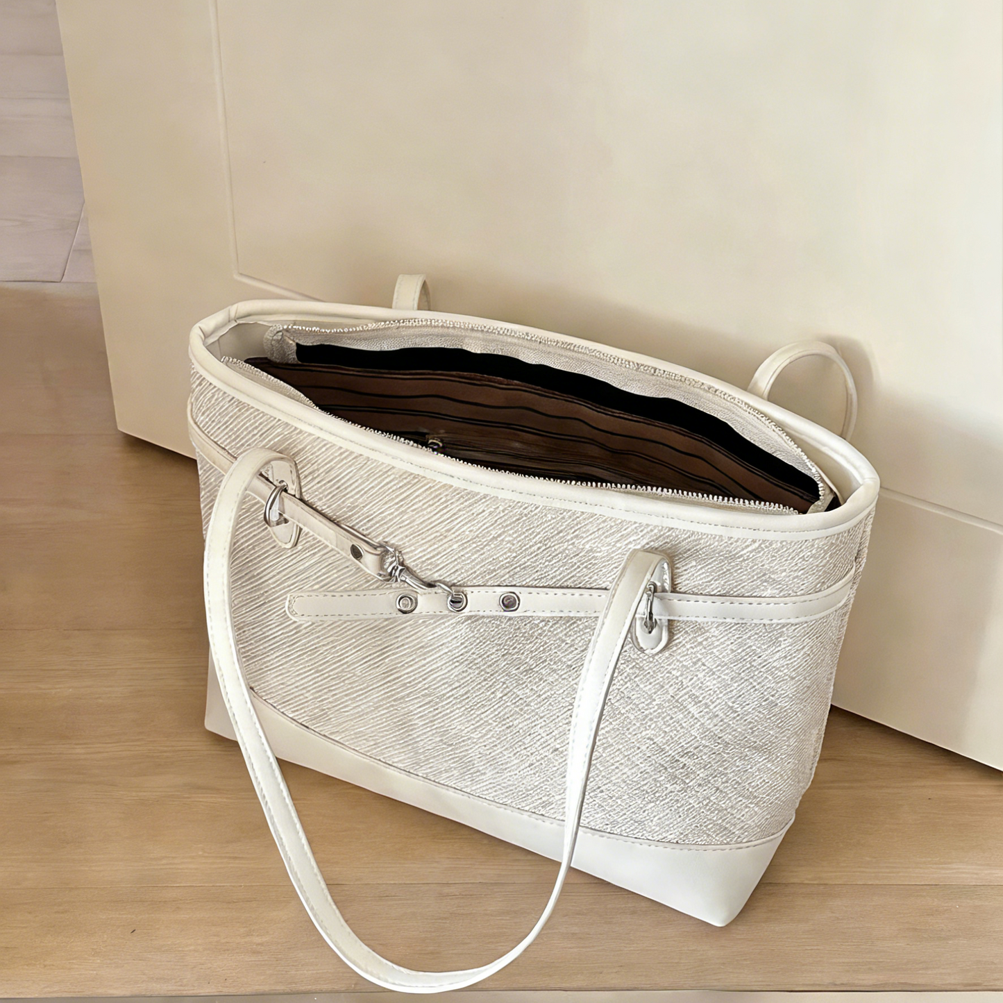 REINAREA Solid Color Large Capacity Tote Bag Commute Shoulder Bag