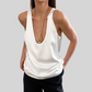 REINAREA New Spring Summer Women Loose Crew Neck Sleeveless Solid Color Vest