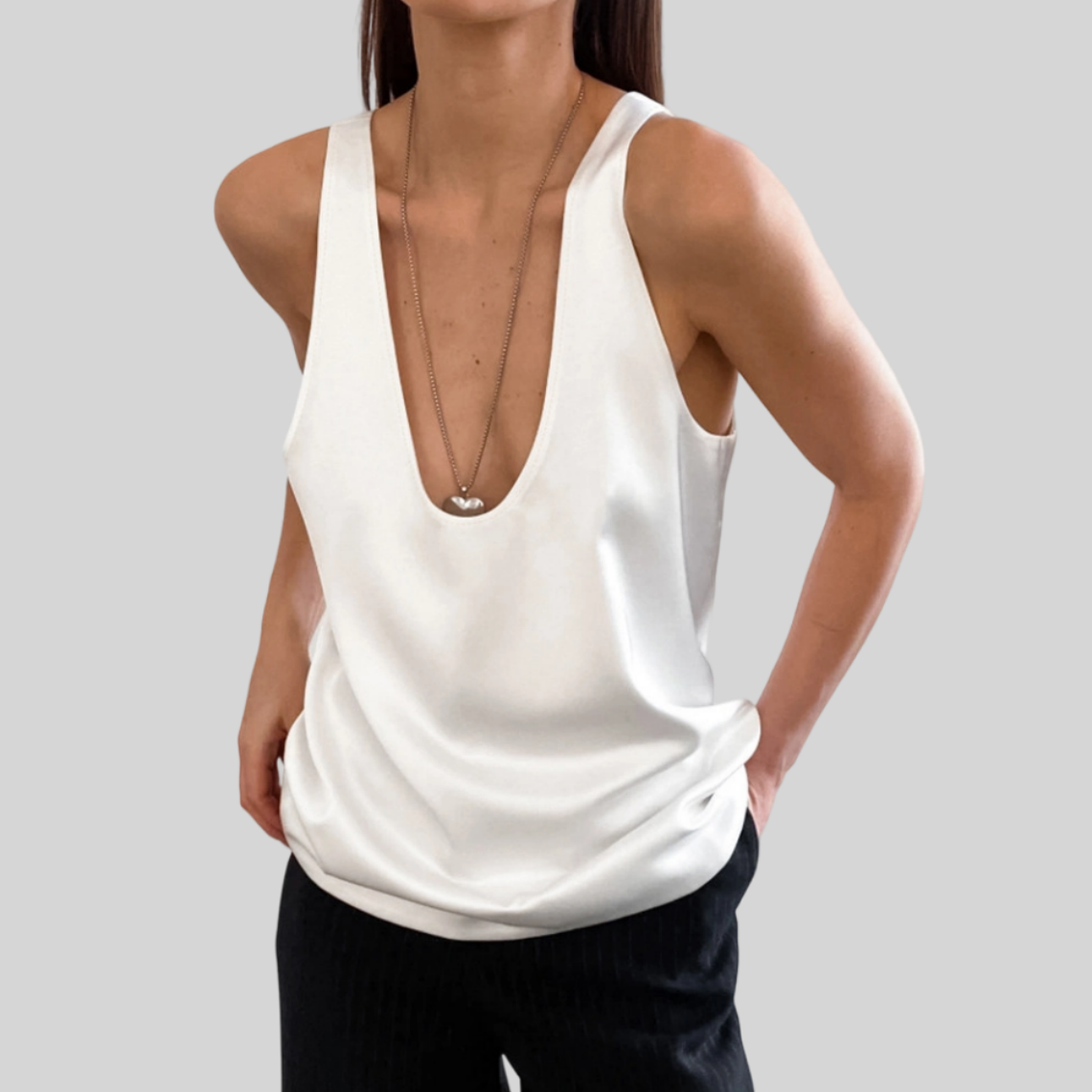 REINAREA New Spring Summer Women's Loose Crew Neck Sleeveless Solid Color Vest