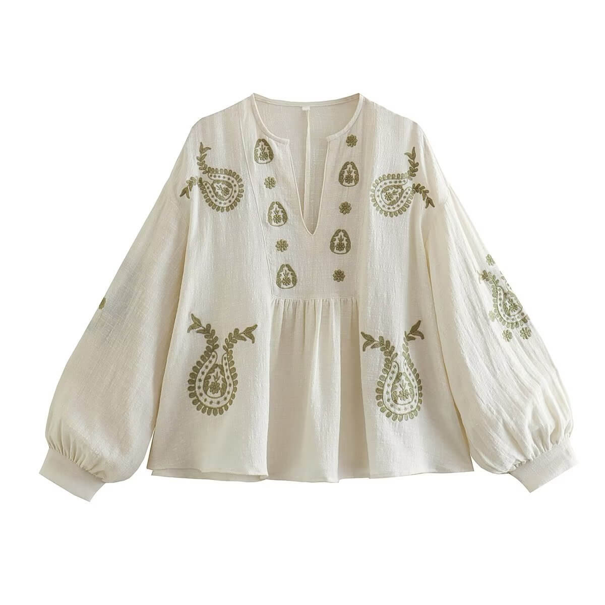 Fresh Loose Cotton Embroidered Shirt