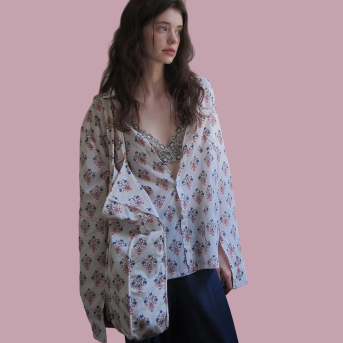 REINAREA New Spring & Summer Women's Retro Floral Cotton Shirt / Sun Protection Cover Up