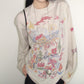 REINAREA New Spring Summer Fun Graffiti Print T-Shirt - Long Sleeve Casual Top