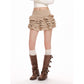 REINAREA White Puffy Tiered Skirt for Women High-Waisted A-Line Mini Skirt 【092】