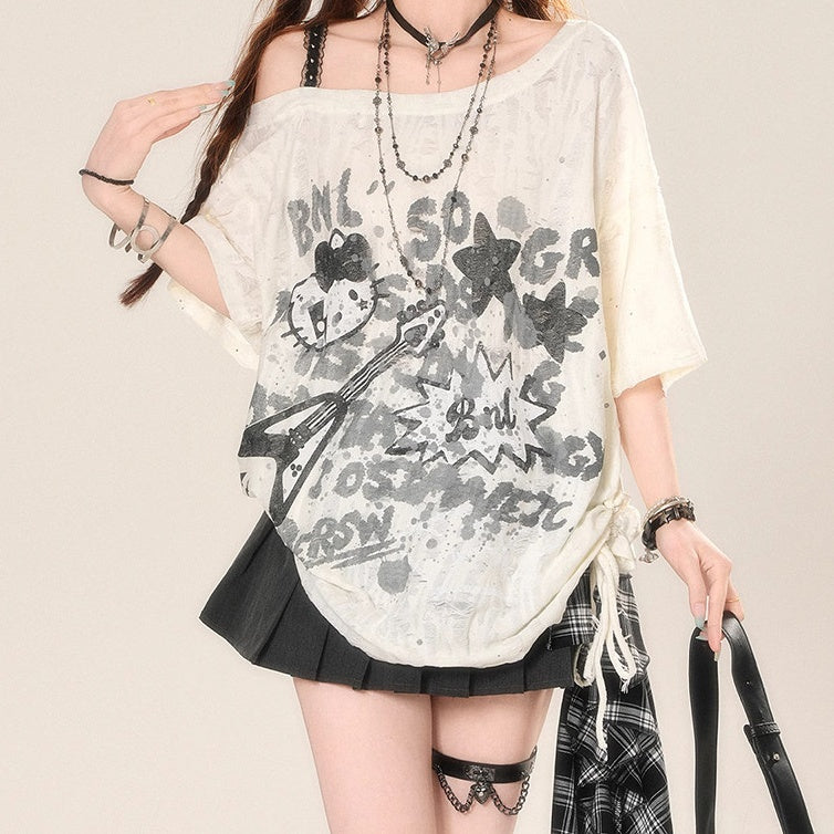REINAREA New Spring Summer Women's Off Shoulder T-Shirt Short Sleeve Crop Top