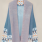 Fresh Print Long Sleeve Blue Cardigan