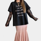 REINAREA New Spring Summer Fake Two-Piece Lace Splicing Long Sleeve T-Shirt