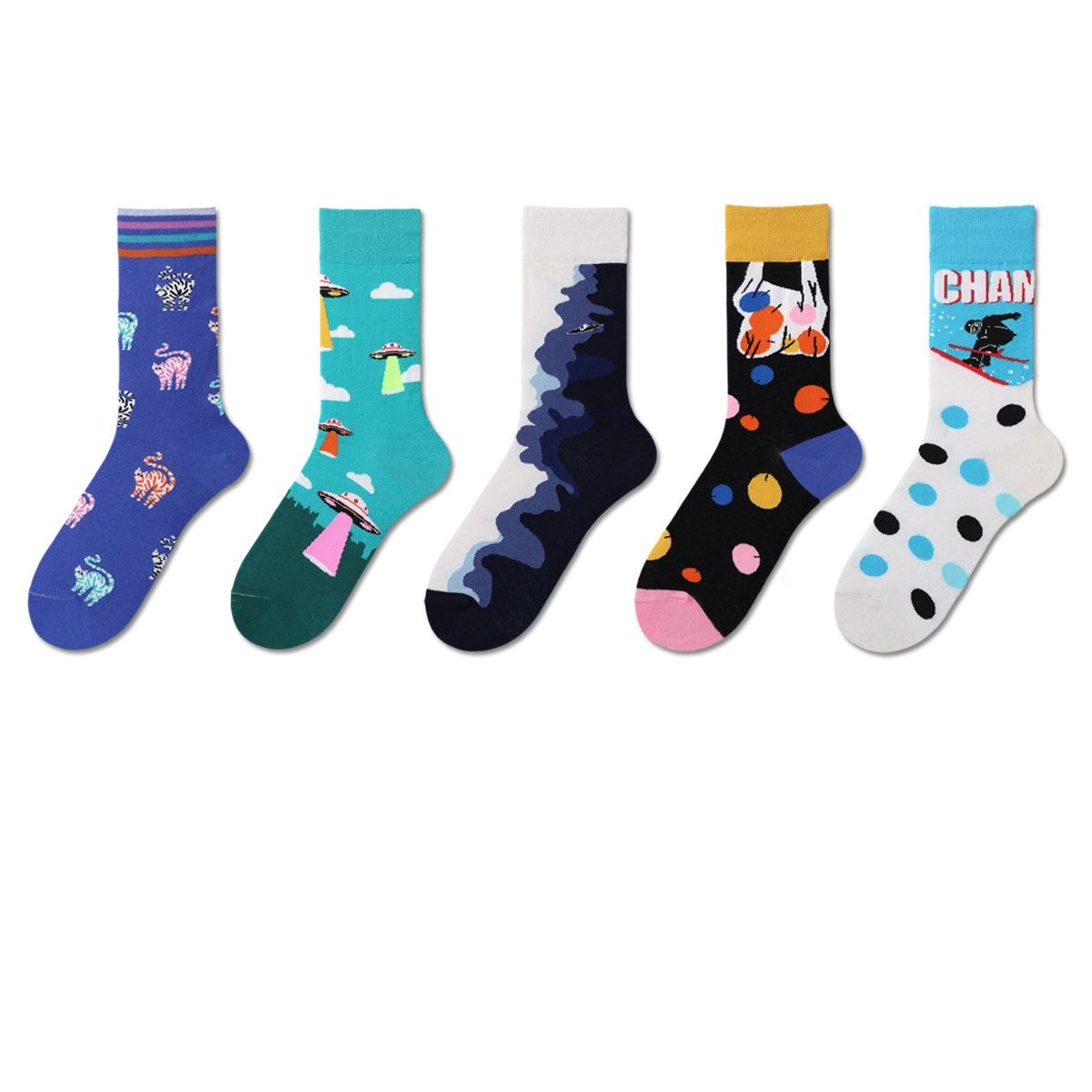 REINAREA Unisex Original & Personalized Mid-Calf Socks Versatile 100% Cotton Socks【064】