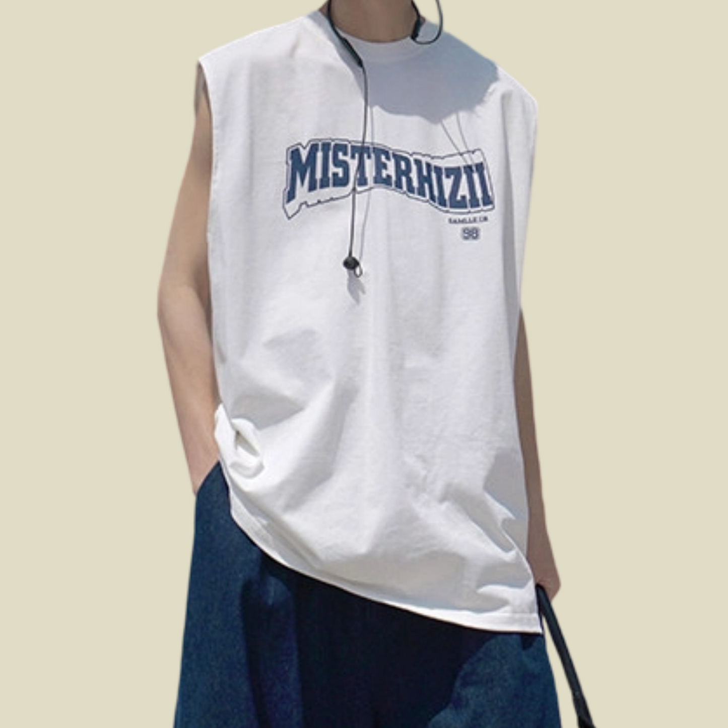 REINAREA New Spring Summer Beach Tank Top Vest Men's Cotton Sleeveless T-shirt