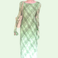 REINAREA New Spring Summer Women Retro Argyle Print Long Slim Fit Dress