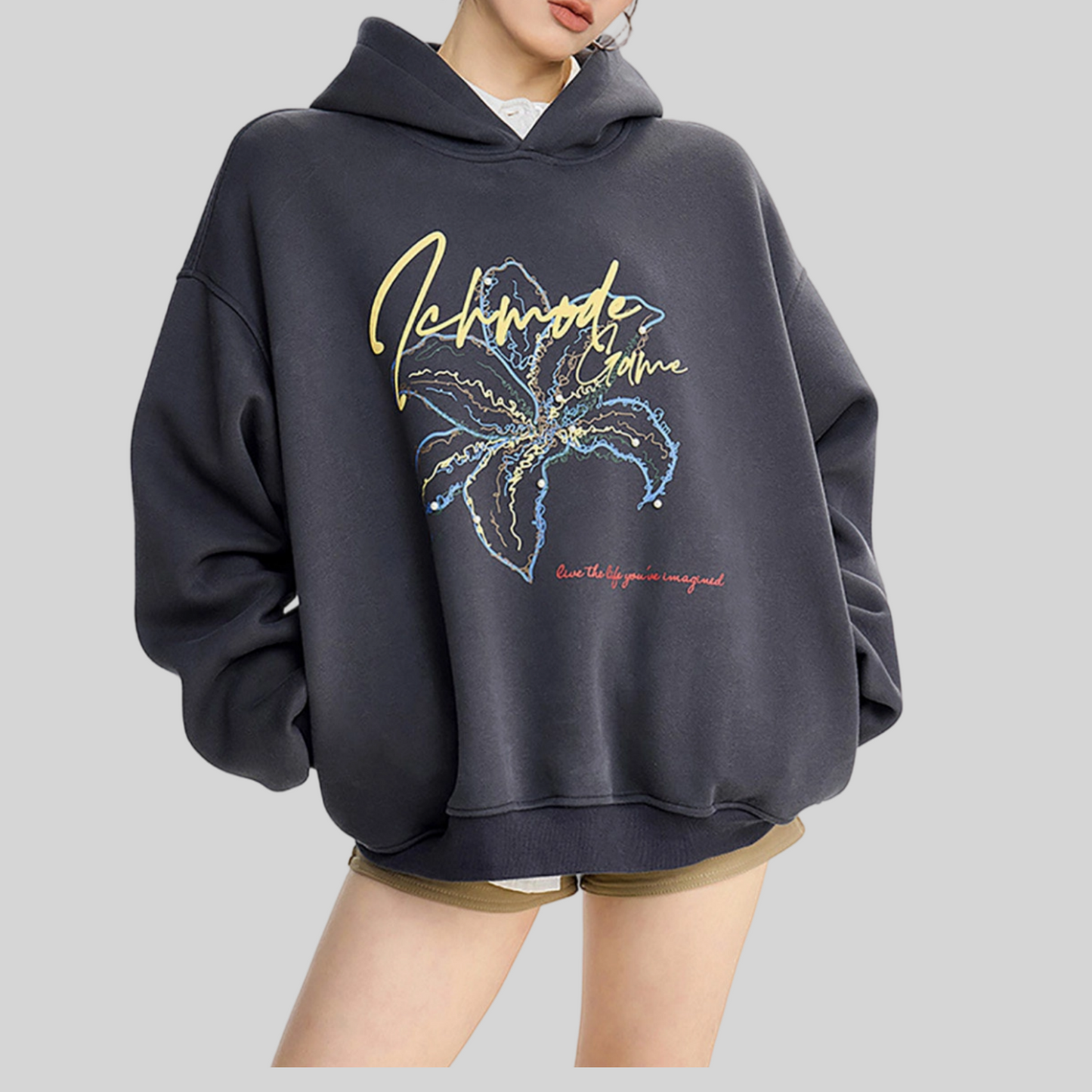 REINAREA New Spring Summer Women's Yellow Hoodie Loose Pullover Top