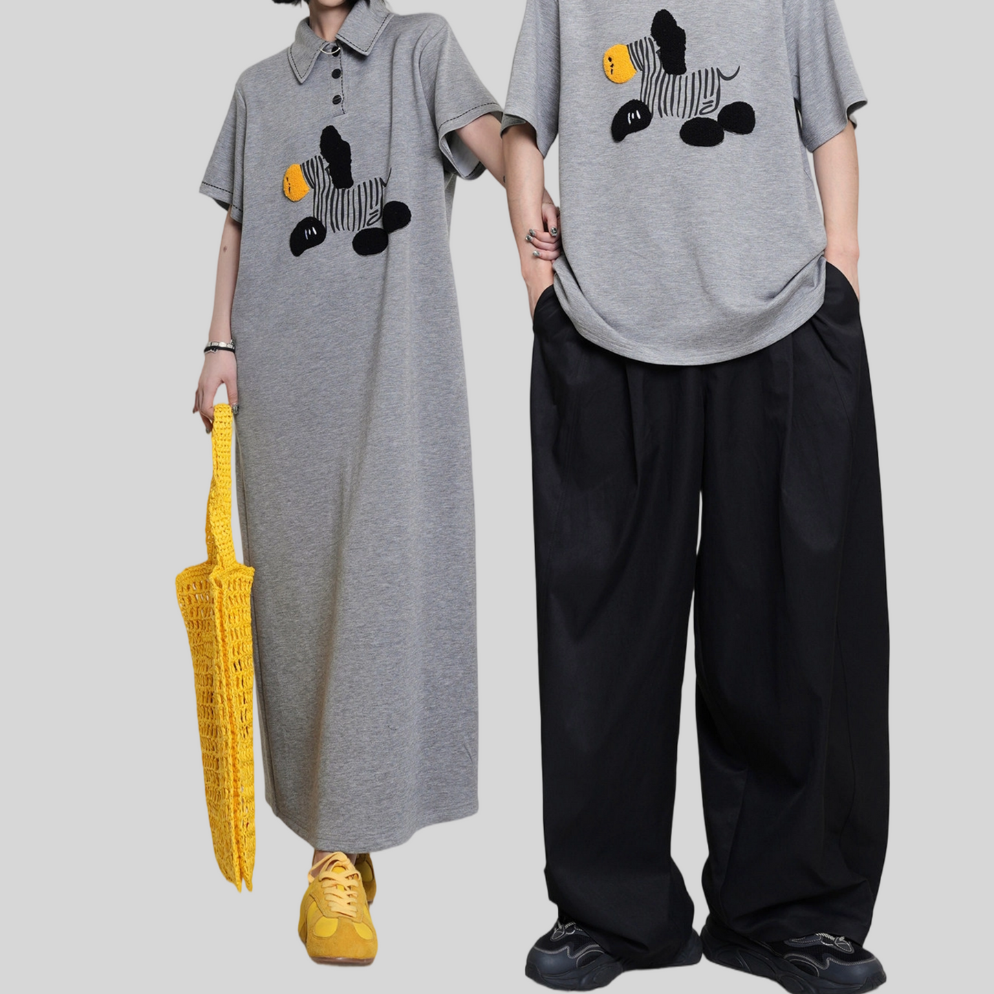 REINAREA New Spring & Summer Printed Lapel Dress Women Loose Straight Long Dress