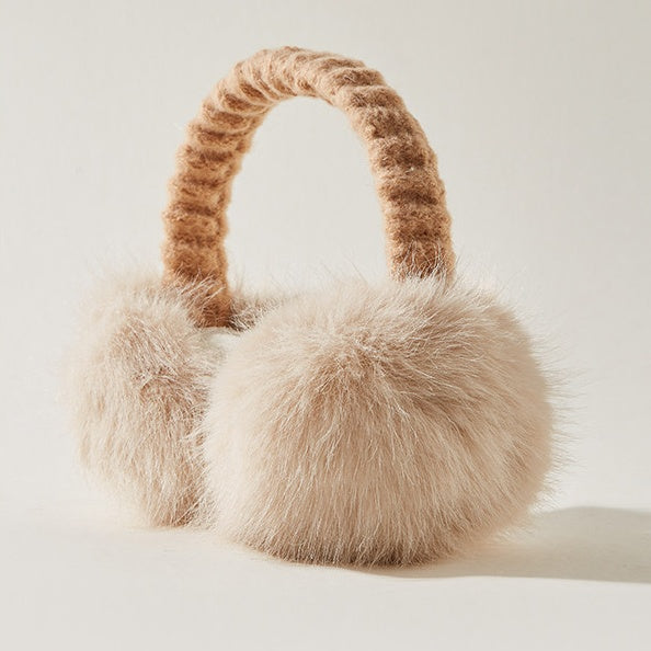 REINAREA Women's Winter Warm Earmuffs Foldable Faux Fox Fur Plush Ear Warmers