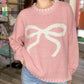 Loose Warm Cosy Bow Jacquard Jumper