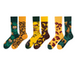 REINAREA Unisex AB Asymmetrical Mismatched Socks - Personalized Cartoon Design Mid-Calf Socks【065】