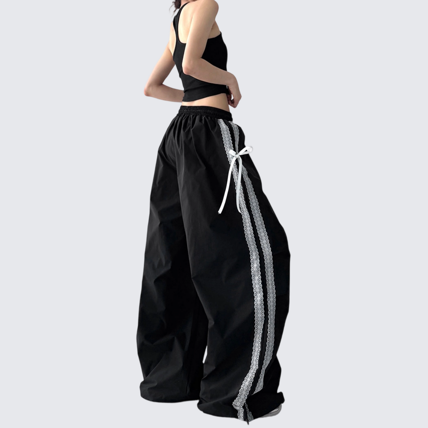 REINAREA New Spring Summer Bow Cargo Pants Women Casual Sport Quick-Dry Wide Leg Pants