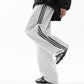 REINAREA Men’s Striped Straight-Leg Sweatpants - Loose Athletic Casual Pants(Black,Gray)
