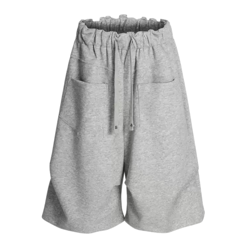 REINAREA | Oversized Baggy Sweat Shorts | Inside Out Irregular Pockets Knee Length Hip Hop Streetwear Shorts