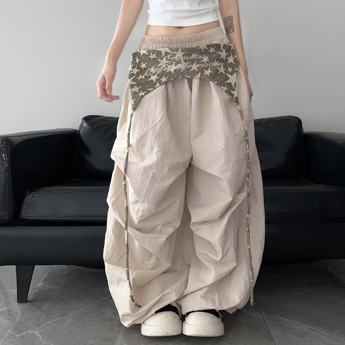 REINAREA New Spring Summer Women's American Y2K Paratrooper Pants  Street Dance Wide-Leg Trousers