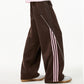 REINAREA Unisex Side-Striped Sweatpants - Loose Paneled Straight-Leg Wide-Leg Athletic Pants