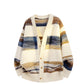 REINAREA Loose Striped Knitted Cardigan Women Casual Knit Sweater