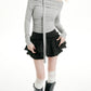 REINAREA Black Midi Skirt for Women Tiered Ruffle Mini Skirt Sweet & Edgy Y2K Pleated Skirt【091】