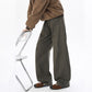 REINAREA Unisex Curved Hem Cargo Pants Retro Loose Casual Track Trousers