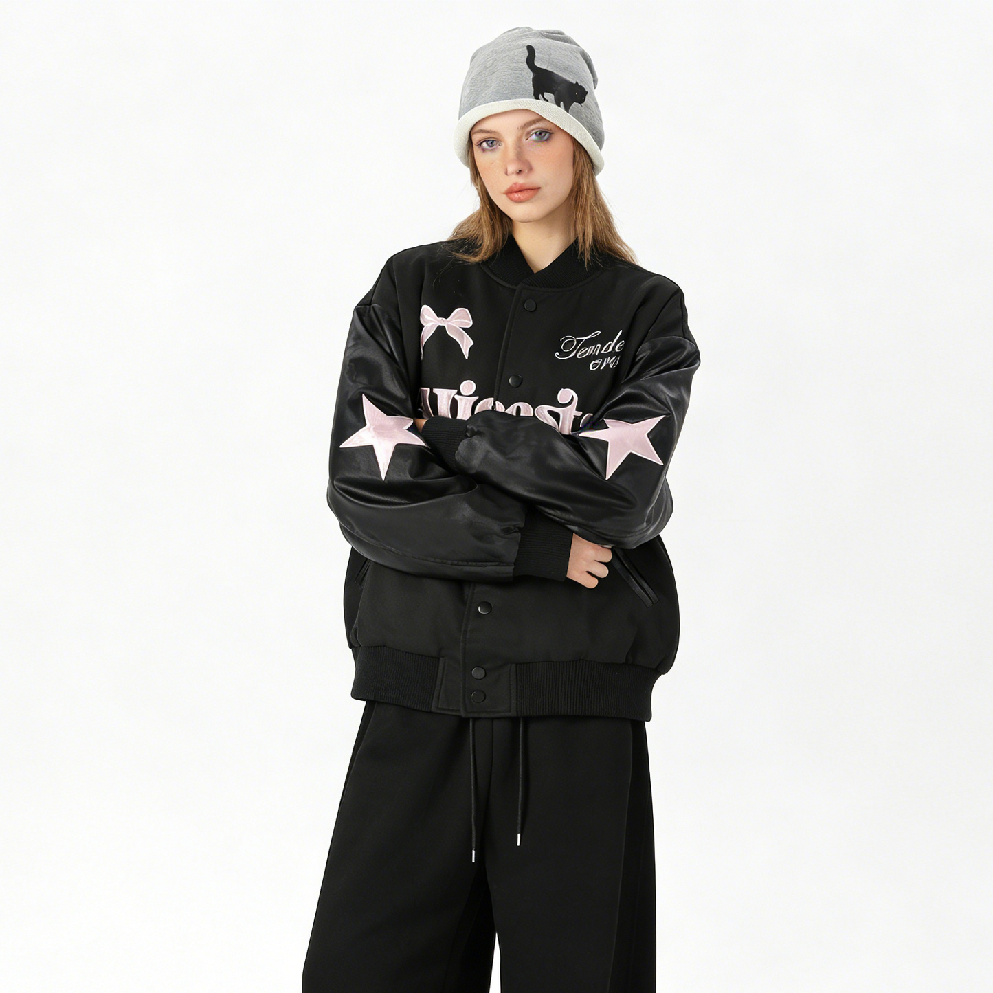 REINAREA The "Butterfly Dream" Varsity Jacket - Sweet-Edgy American Retro
