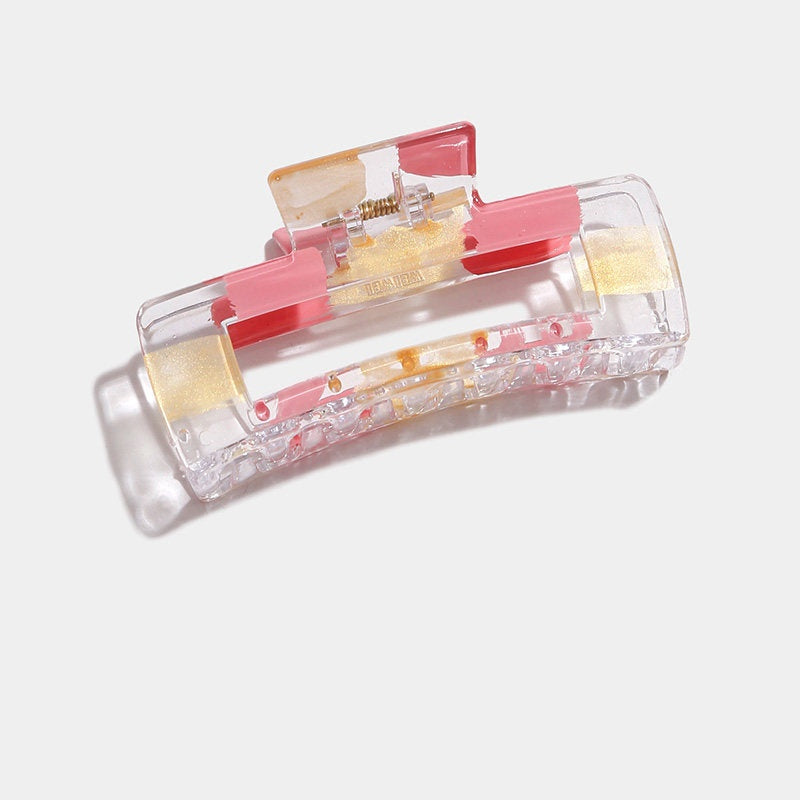 REINAREA Colorful Painted Claw Clip Minimalist Bun Jaw Clip Square Hair Accessory【103】