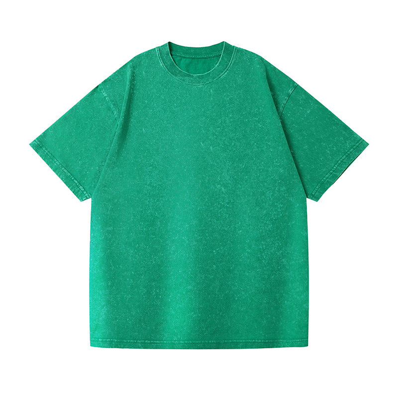 REINAREA Washed & Vintage Heavyweight 230g Cotton T-Shirt Loose Oversized Garment Washed Tee【096】