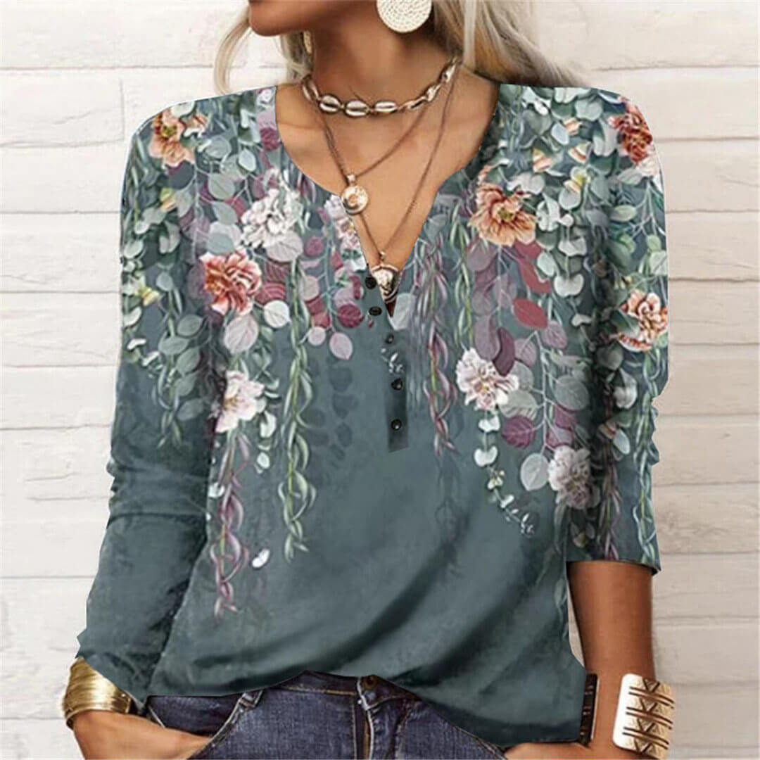 Fashion Ethnic Print Long Sleeve T-Shirt