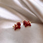 REINAREA Red Pony Pearl Earrings for Women New Year Studs & Clip-Ons, Gorgeous Statement Jewelry【105】