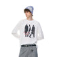 REINAREA Couple’s Street Phantom Printed Long-Sleeve T-Shirts - Unisex Loose Lightweight Tops