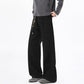 REINAREA Unisex Curved Hem Cargo Pants Retro Loose Casual Track Trousers