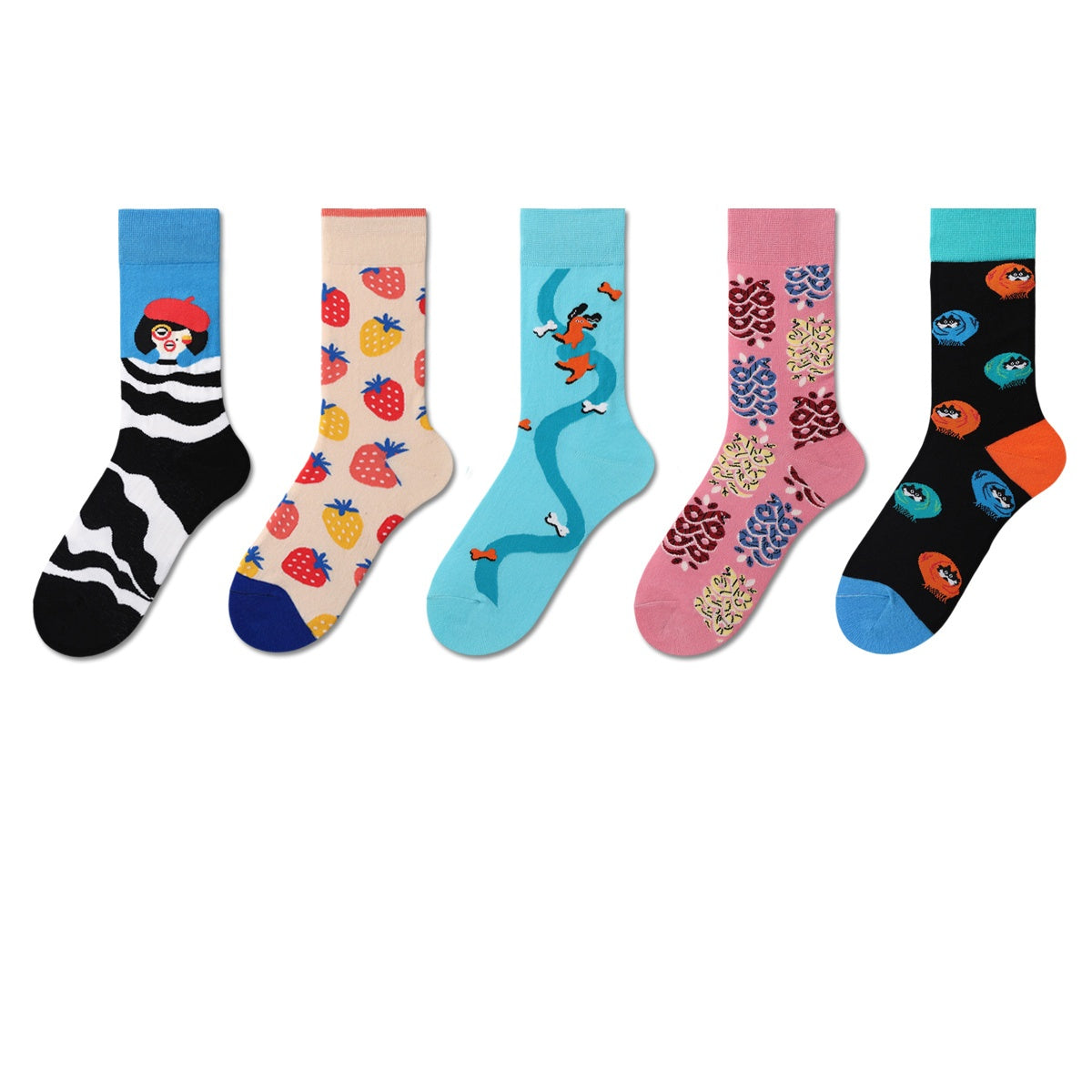REINAREA Unisex Original & Personalized Mid-Calf Socks Versatile 100% Cotton Socks【064】