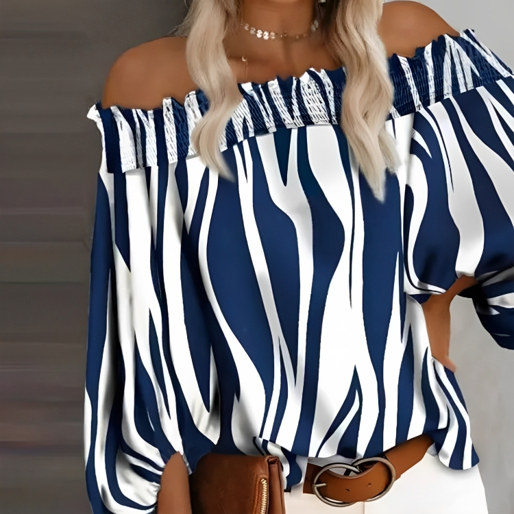 Attractive Striped Print Long Sleeve Top