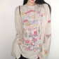 REINAREA New Spring Summer Fun Graffiti Print T-Shirt - Long Sleeve Casual Top