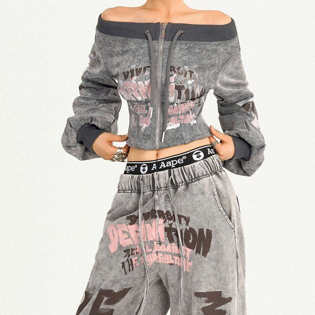 REINAREA New Spring Summer Y2K Street Loose Wide-Leg Pants Women's Casual Sweatpants