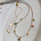 REINAREA Women’s Long Luxury Natural Opal & Colorful Pearl Necklace Elegant High-End Accessory for Sweater Chain【058】