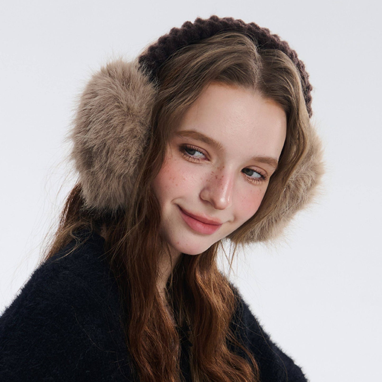 REINAREA Women's Winter Warm Earmuffs Foldable Faux Fox Fur Plush Ear Warmers