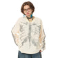 REINAREA Gothic Skull Print Long-Sleeve T-Shirt Unisex Loose-Fit Casual Top【075】