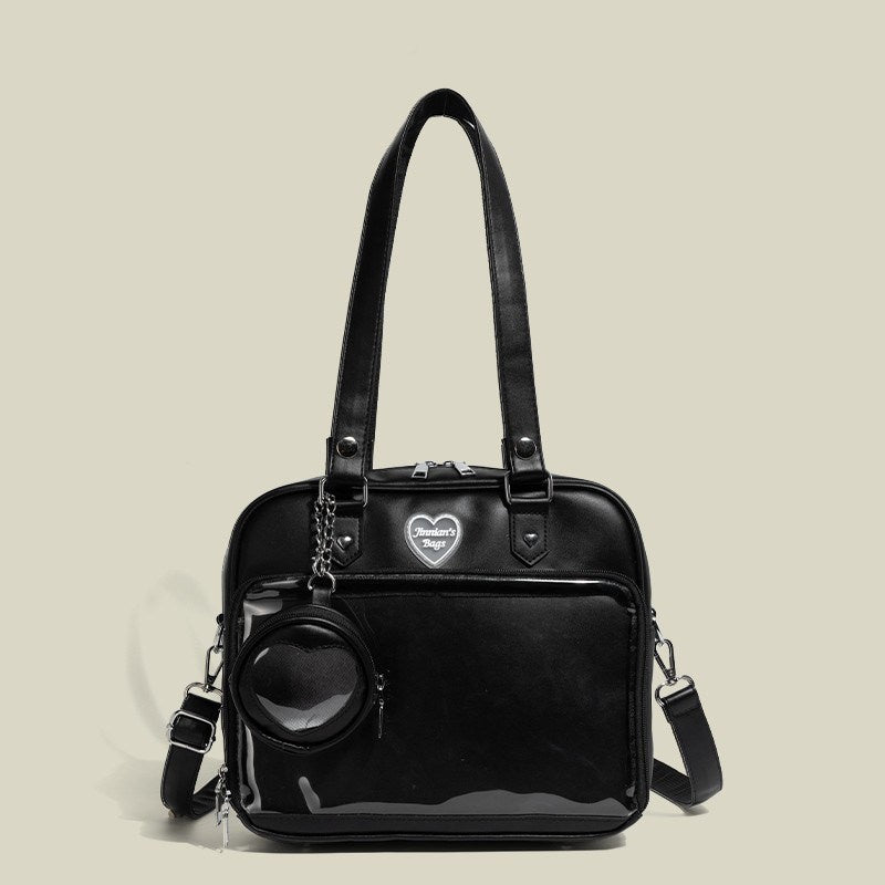 REINAREA Cute Cream-Colored Ita Bag for Women Large Capacity Commuter Bag with Shoulder, Hand & Crossbody Straps【088】