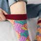 REINAREA 4 Pairs Women’s 100% Cotton Mid-Calf & Crew Athletic Socks - Trendy Skateboard Socks【066】