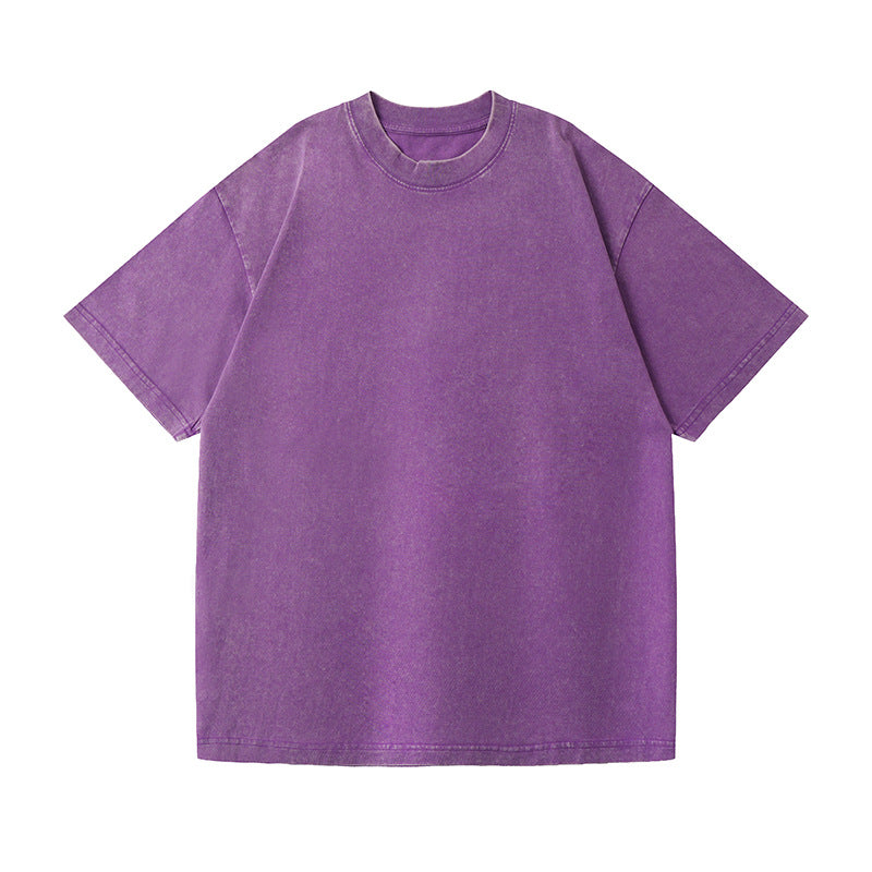 REINAREA Washed & Vintage Heavyweight 230g Cotton T-Shirt Loose Oversized Garment Washed Tee【096】