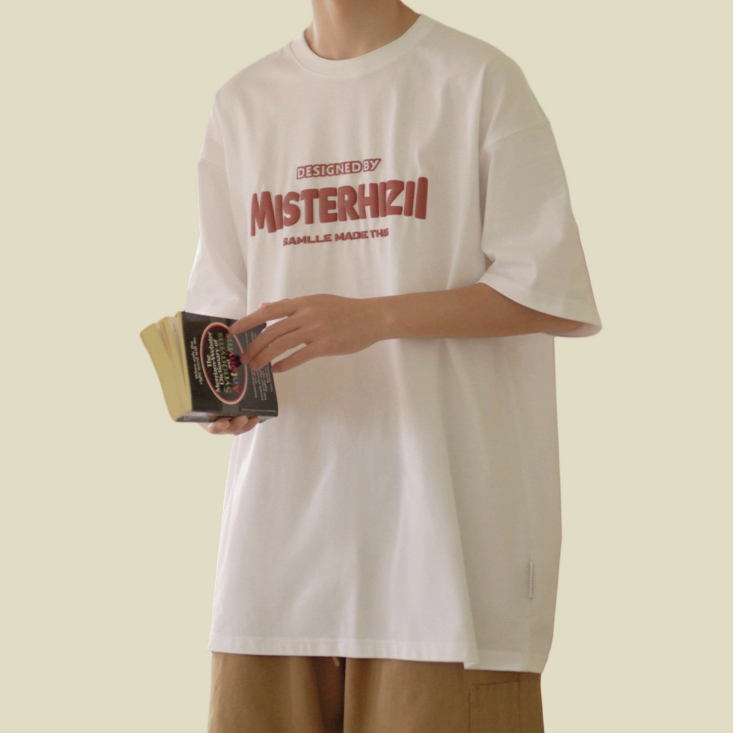 REINAREA  New Spring Summer Printed Short Sleeve Top Men's 270g Cotton T-shirt