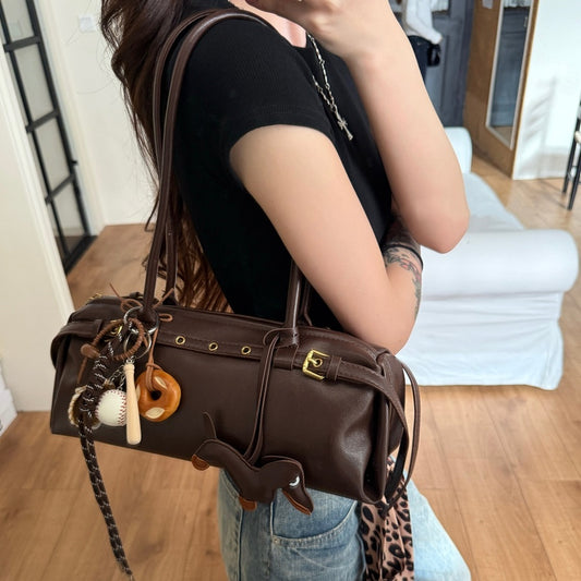 REINAREA Women’s Sausage-Shaped Handbag - Versatile Commuter Shoulder, Armpit & Baguette Bag【067】
