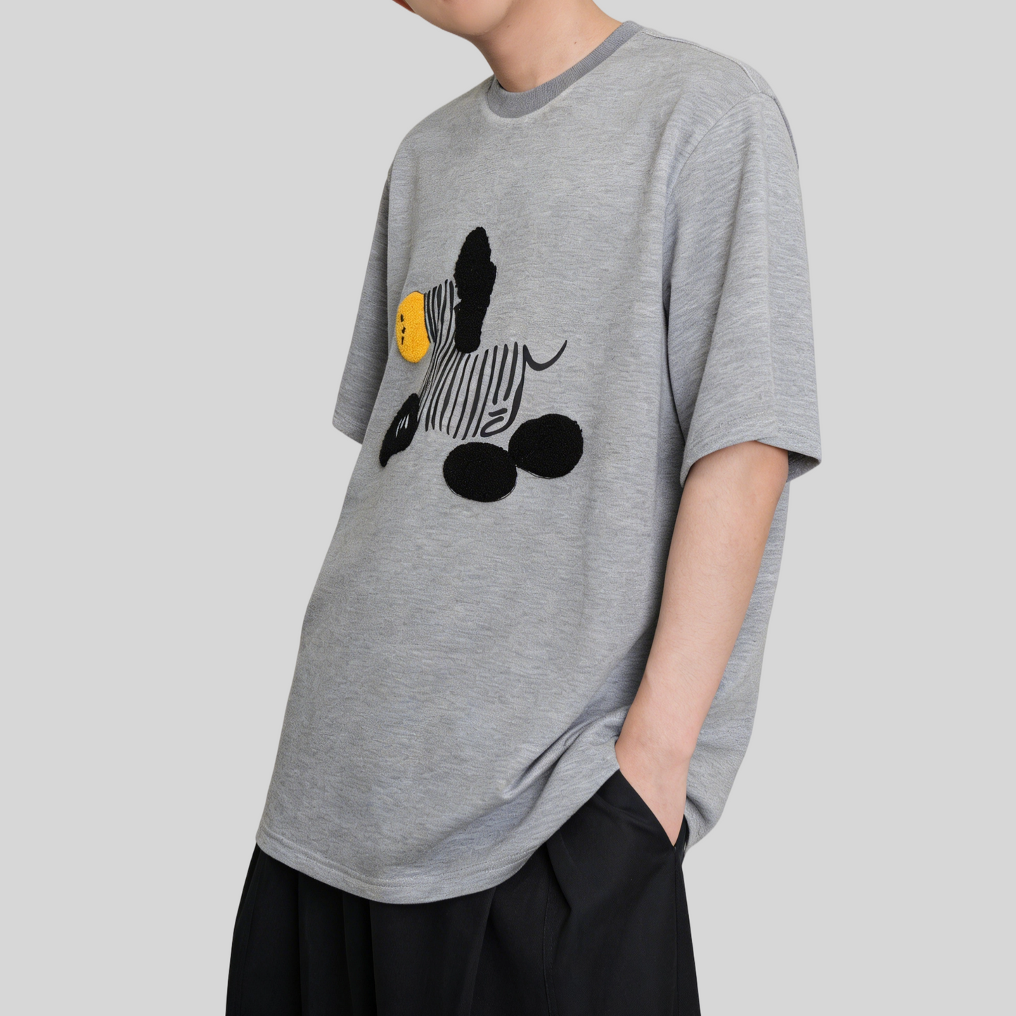 REINAREA New Spring Summer Printed Round Neck Couple Short Sleeve T-Shirt