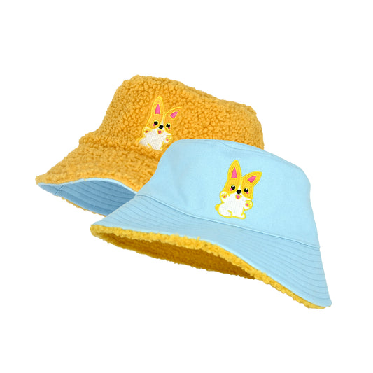 Winter Double Side Corgi Fisherman Cap for Women Men for Daily