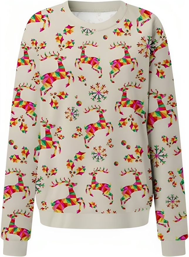 Christmas Long Sleeve Print Shirt