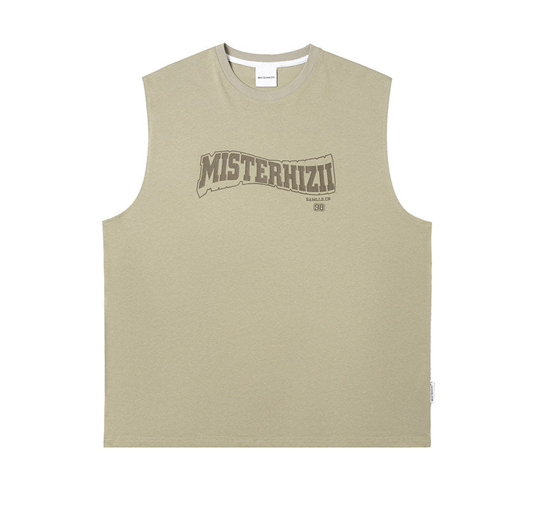 REINAREA New Spring Summer Beach Tank Top Vest Men's Cotton Sleeveless T-shirt