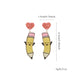 REINAREA Valentine's Day Heart Earrings Cute & Adorable Smiley Face Pencil Shaped Jewelry【106】